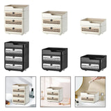Maxbell Makeup Organizer Portable Large Capacity Storage Holder for Girls Countertop 4 Tier Cream