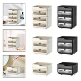 Maxbell Makeup Organizer Portable Large Capacity Storage Holder for Girls Countertop 4 Tier Cream