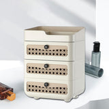 Maxbell Makeup Organizer Portable Large Capacity Storage Holder for Girls Countertop 4 Tier Cream