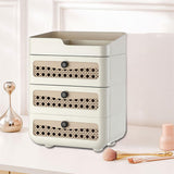 Maxbell Makeup Organizer Portable Large Capacity Storage Holder for Girls Countertop 4 Tier Cream