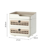 Maxbell Makeup Organizer Portable Large Capacity Storage Holder for Girls Countertop 3 Tier Cream