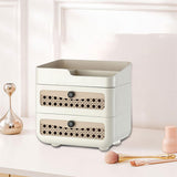Maxbell Makeup Organizer Portable Large Capacity Storage Holder for Girls Countertop 3 Tier Cream