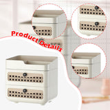 Maxbell Makeup Organizer Portable Large Capacity Storage Holder for Girls Countertop 3 Tier Cream