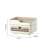 Maxbell Makeup Organizer Portable Large Capacity Storage Holder for Girls Countertop 2 Tier Cream