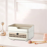 Maxbell Makeup Organizer Portable Large Capacity Storage Holder for Girls Countertop 2 Tier Cream