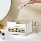 Maxbell Makeup Organizer Portable Large Capacity Storage Holder for Girls Countertop 2 Tier Cream