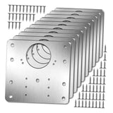 Maxbell 10 Pieces Cabinet Hinge Repair Plates Mounting Plate Versatile Repair Boards