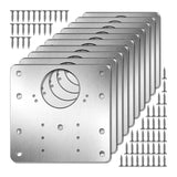 Maxbell 10 Pieces Cabinet Hinge Repair Plates Mounting Plate Versatile Repair Boards