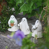 Maxbell 3 Pieces Ghost Figurines Plant Pot Decorations for Tabletop Home Decor Patio