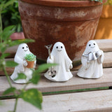 Maxbell 3 Pieces Ghost Figurines Plant Pot Decorations for Tabletop Home Decor Patio