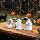 Maxbell 3 Pieces Ghost Figurines Plant Pot Decorations for Tabletop Home Decor Patio