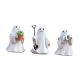 Maxbell 3 Pieces Ghost Figurines Plant Pot Decorations for Tabletop Home Decor Patio