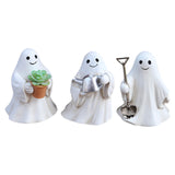 Maxbell 3 Pieces Ghost Figurines Plant Pot Decorations for Tabletop Home Decor Patio