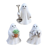 Maxbell 3 Pieces Ghost Figurines Plant Pot Decorations for Tabletop Home Decor Patio