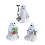 Maxbell 3 Pieces Ghost Figurines Plant Pot Decorations for Tabletop Home Decor Patio