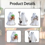 Maxbell 3 Pieces Ghost Figurines Plant Pot Decorations for Tabletop Home Decor Patio