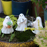 Maxbell 3 Pieces Ghost Figurines Plant Pot Decorations for Tabletop Home Decor Patio