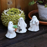 Maxbell 3 Pieces Ghost Figurines Plant Pot Decorations for Tabletop Home Decor Patio