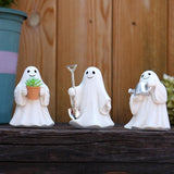 Maxbell 3 Pieces Ghost Figurines Plant Pot Decorations for Tabletop Home Decor Patio