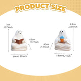 Maxbell 2x Ghost Figurines Halloween Gifts Small Sculptures for Bedroom Balcony Home