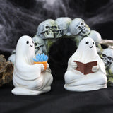 Maxbell 2x Ghost Figurines Halloween Gifts Small Sculptures for Bedroom Balcony Home