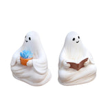 Maxbell 2x Ghost Figurines Halloween Gifts Small Sculptures for Bedroom Balcony Home