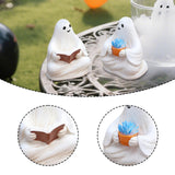Maxbell 2x Ghost Figurines Halloween Gifts Small Sculptures for Bedroom Balcony Home