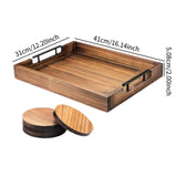 Maxbell Wooden Serving Tray with Handle Living Room Decorative Lunch Tea Eating Tray