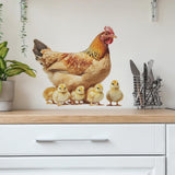 Maxbell Chicken Wall Sticker Rooster Chicken Waterproof for School Apartment Kitchen