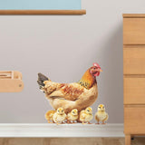 Maxbell Chicken Wall Sticker Rooster Chicken Waterproof for School Apartment Kitchen