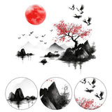 Maxbell Chinese Ink Crane Wall Decal Modern Art Sticker for Bedroom Door Living Room