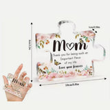 Maxbell Mother's Day Decor Acrylic Block Puzzle Plaque Sturdy 10x8.6x1cm Transparent