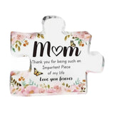 Maxbell Mother's Day Decor Acrylic Block Puzzle Plaque Sturdy 10x8.6x1cm Transparent