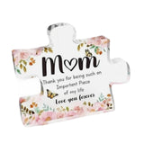 Maxbell Mother's Day Decor Acrylic Block Puzzle Plaque Sturdy 10x8.6x1cm Transparent