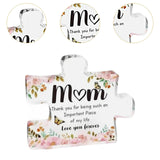 Maxbell Mother's Day Decor Acrylic Block Puzzle Plaque Sturdy 10x8.6x1cm Transparent