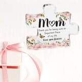 Maxbell Mother's Day Decor Acrylic Block Puzzle Plaque Sturdy 10x8.6x1cm Transparent