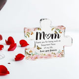 Maxbell Mother's Day Decor Acrylic Block Puzzle Plaque Sturdy 10x8.6x1cm Transparent
