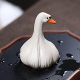 Maxbell Duck Mini Statue Tea Pet Cute Small Sculpture for Centerpiece Shelf Tea Room