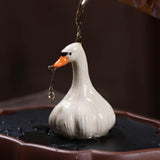 Maxbell Duck Mini Statue Tea Pet Cute Small Sculpture for Centerpiece Shelf Tea Room