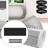 Maxbell Universal Portable Air Conditioner Hose Cover with 3 Adjustable Buckle Bands Black
