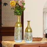 2Pcs Metal Flower Vase Faux Flower Arrangement Elegant Home Centerpiece Vase A