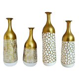 2Pcs Metal Flower Vase Faux Flower Arrangement Elegant Home Centerpiece Vase A