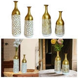 2Pcs Metal Flower Vase Faux Flower Arrangement Elegant Home Centerpiece Vase A