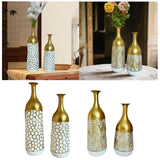 2Pcs Metal Flower Vase Faux Flower Arrangement Elegant Home Centerpiece Vase A