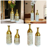 2Pcs Metal Flower Vase Faux Flower Arrangement Elegant Home Centerpiece Vase A