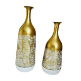 2Pcs Metal Flower Vase Faux Flower Arrangement Elegant Home Centerpiece Vase A