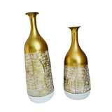 2Pcs Metal Flower Vase Faux Flower Arrangement Elegant Home Centerpiece Vase A