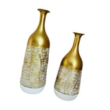 2Pcs Metal Flower Vase Faux Flower Arrangement Elegant Home Centerpiece Vase A