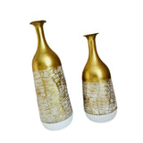 2Pcs Metal Flower Vase Faux Flower Arrangement Elegant Home Centerpiece Vase A