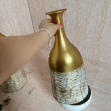 2Pcs Metal Flower Vase Faux Flower Arrangement Elegant Home Centerpiece Vase A
